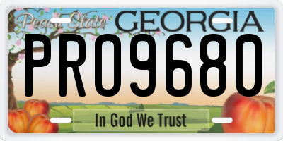 GA license plate PRO9680