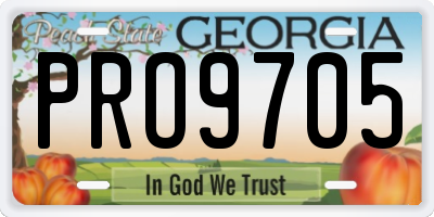 GA license plate PRO9705