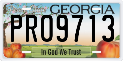 GA license plate PRO9713