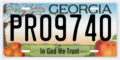 GA license plate PRO9740