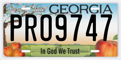GA license plate PRO9747