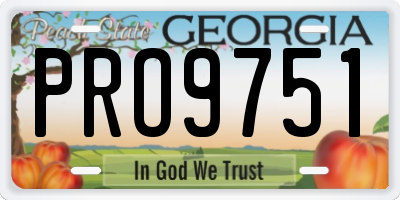 GA license plate PRO9751