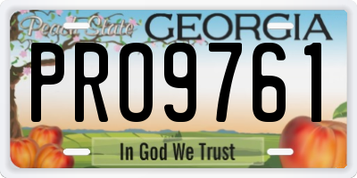 GA license plate PRO9761