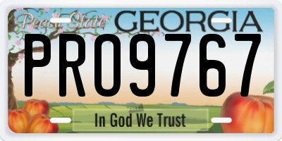 GA license plate PRO9767