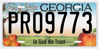 GA license plate PRO9773