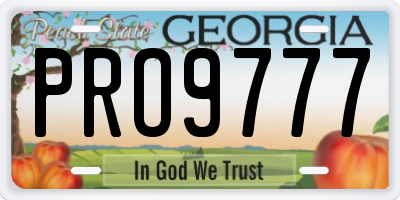 GA license plate PRO9777