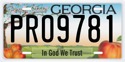 GA license plate PRO9781