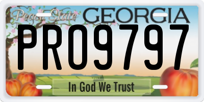GA license plate PRO9797