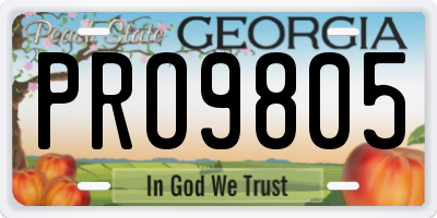GA license plate PRO9805