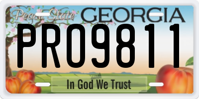 GA license plate PRO9811