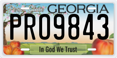GA license plate PRO9843