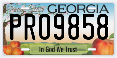 GA license plate PRO9858