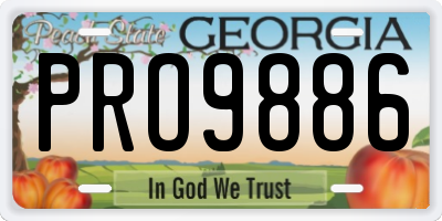 GA license plate PRO9886