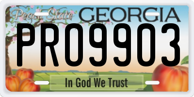 GA license plate PRO9903