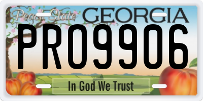 GA license plate PRO9906