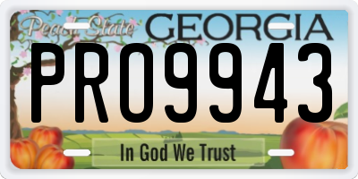 GA license plate PRO9943