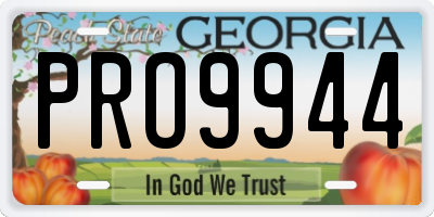 GA license plate PRO9944