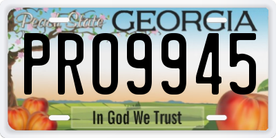 GA license plate PRO9945