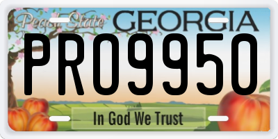 GA license plate PRO9950