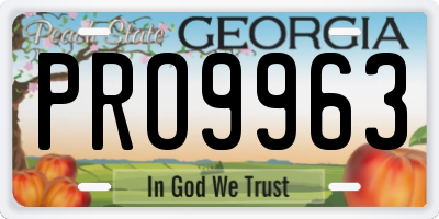 GA license plate PRO9963