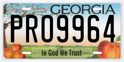 GA license plate PRO9964