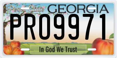 GA license plate PRO9971