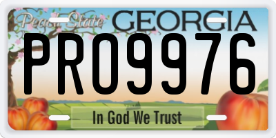 GA license plate PRO9976