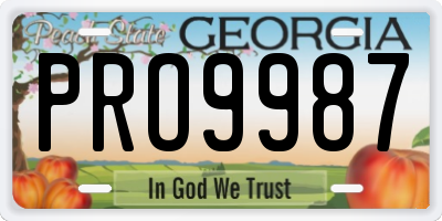 GA license plate PRO9987