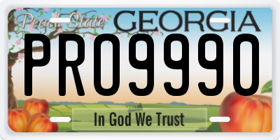 GA license plate PRO9990