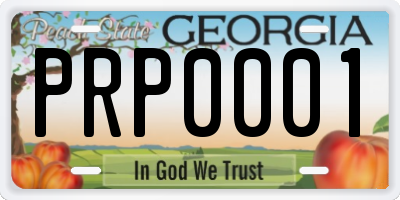 GA license plate PRP0001