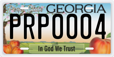 GA license plate PRP0004