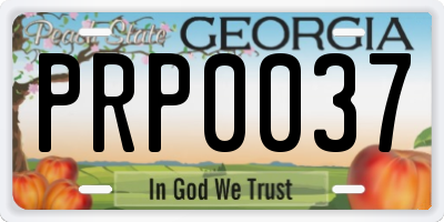 GA license plate PRP0037