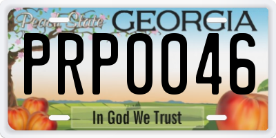 GA license plate PRP0046