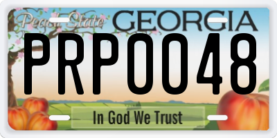 GA license plate PRP0048