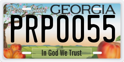 GA license plate PRP0055
