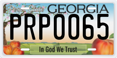 GA license plate PRP0065
