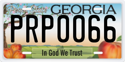 GA license plate PRP0066
