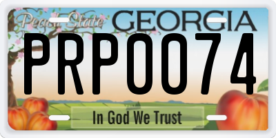 GA license plate PRP0074