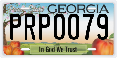 GA license plate PRP0079