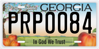 GA license plate PRP0084