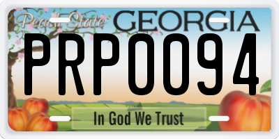 GA license plate PRP0094