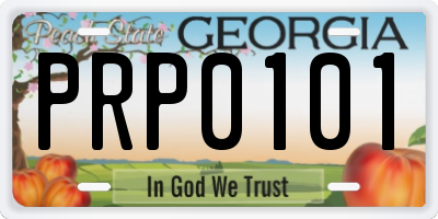 GA license plate PRP0101