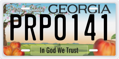 GA license plate PRP0141