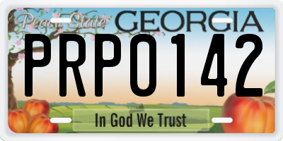 GA license plate PRP0142