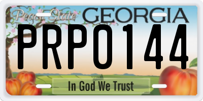 GA license plate PRP0144