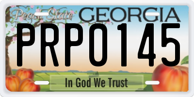 GA license plate PRP0145