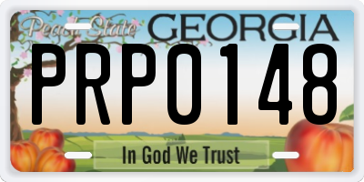 GA license plate PRP0148