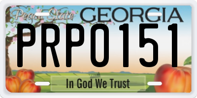 GA license plate PRP0151