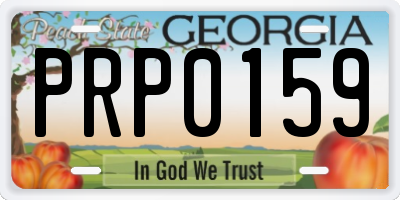 GA license plate PRP0159
