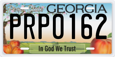 GA license plate PRP0162